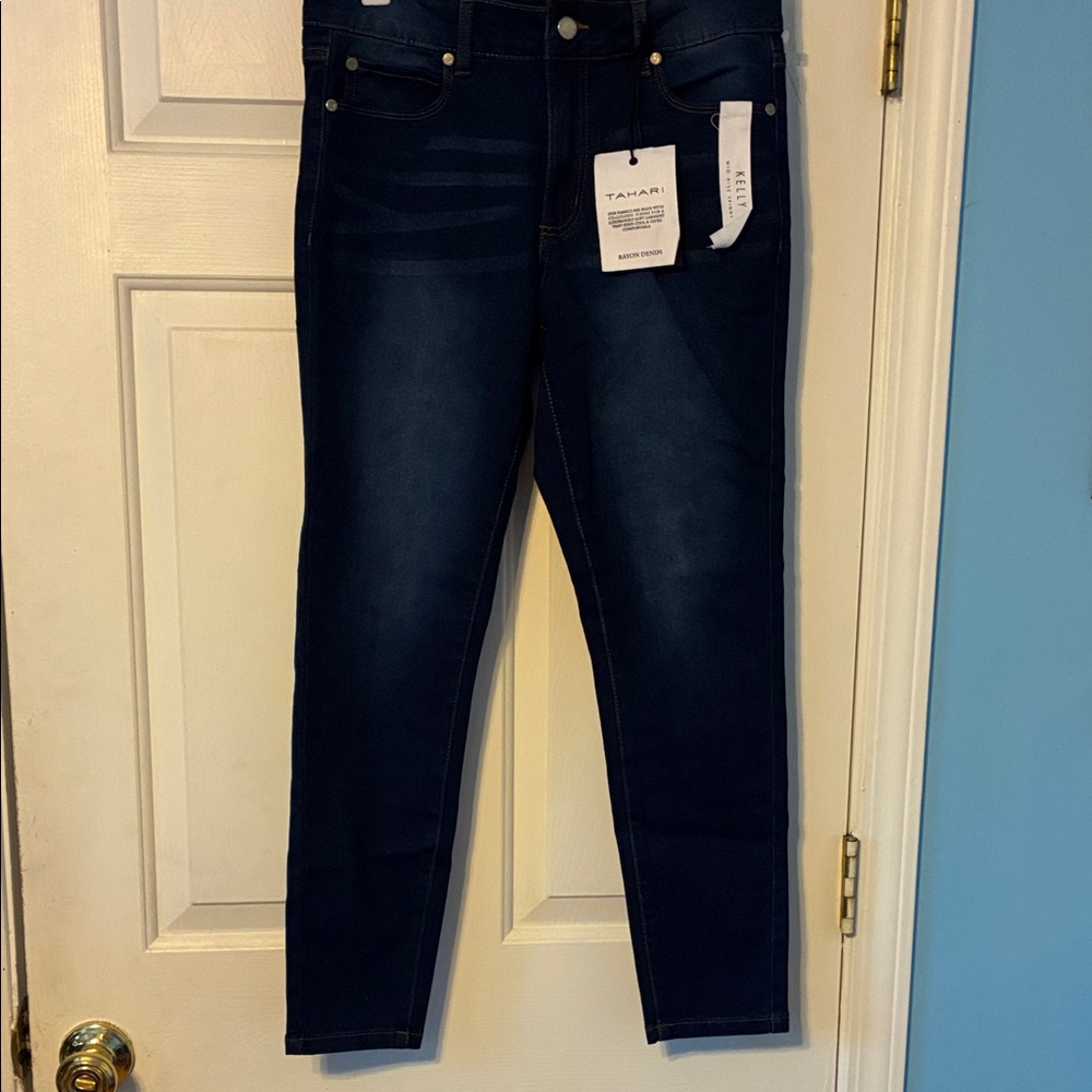 Tahari Women's Dark Blue Skinny Jeans